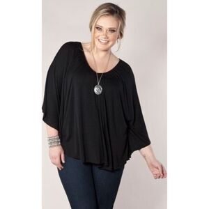 SWAK Designs Black scoop neck Top Size 1-3x